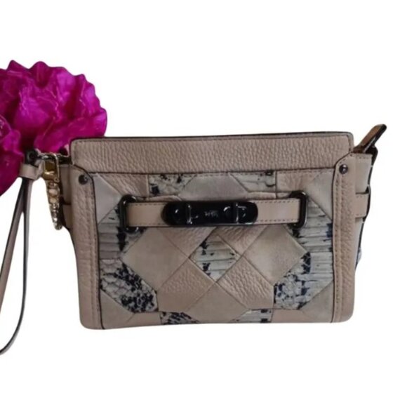 Coach Swagger Patchwork Crossbody – Beechwood Leather, Suede & Snake Embossed - Picture 3 of 9